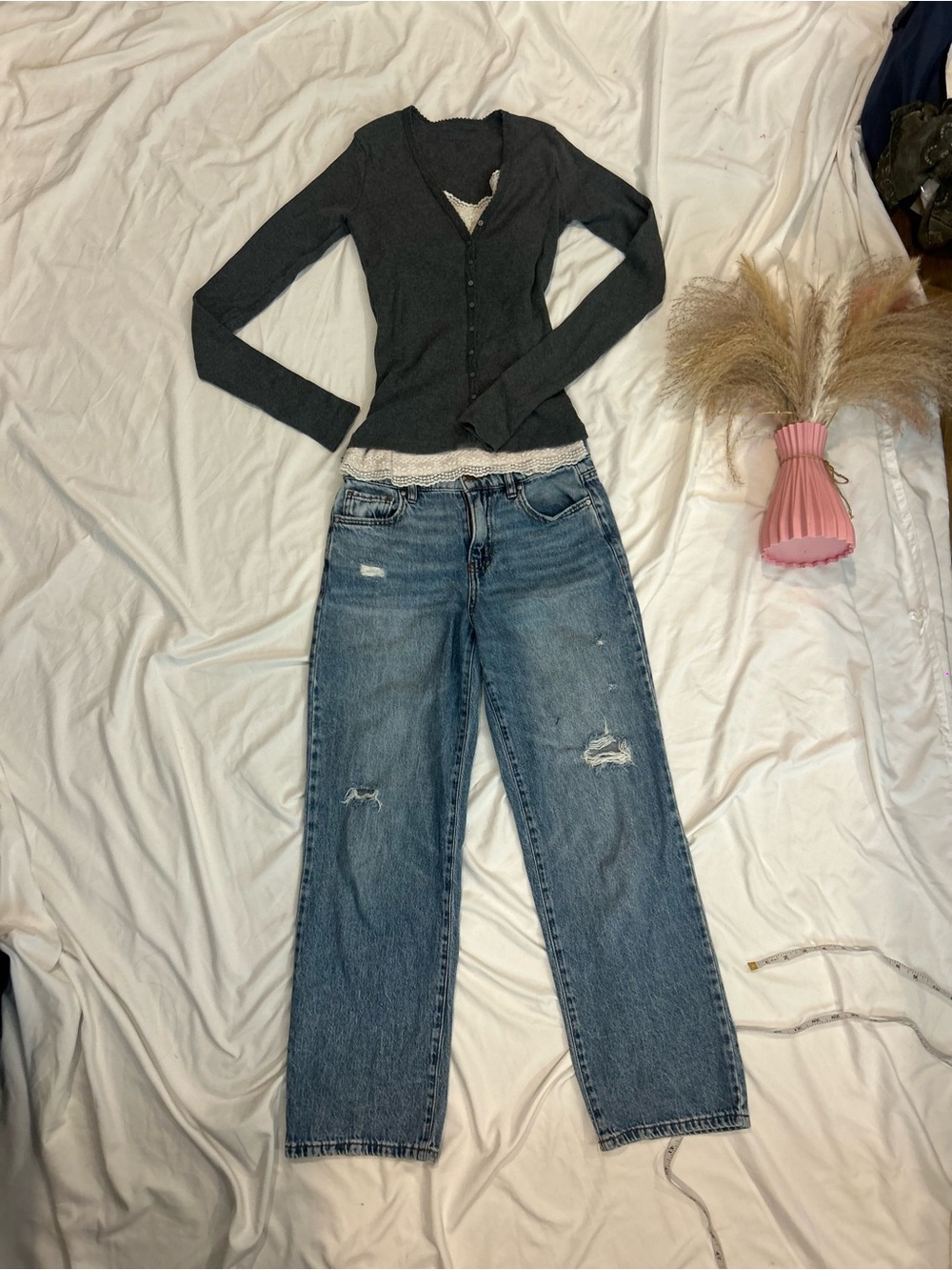 Mid-Blue Distressed Jeans